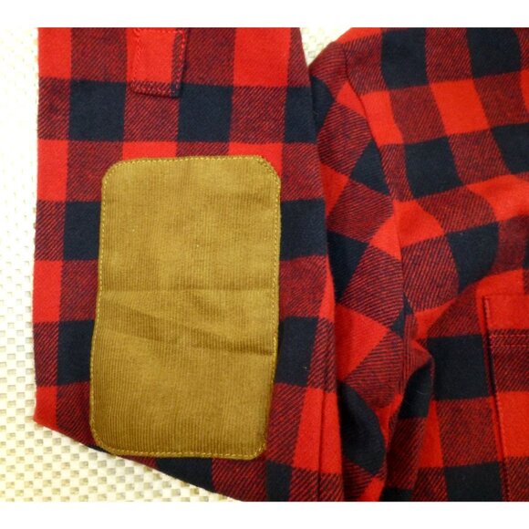 NWT Sierra Nevada Brewing Co Red & Black Plaid Long Sleeve Shirt W/Elbow Patches - Picture 3 of 11